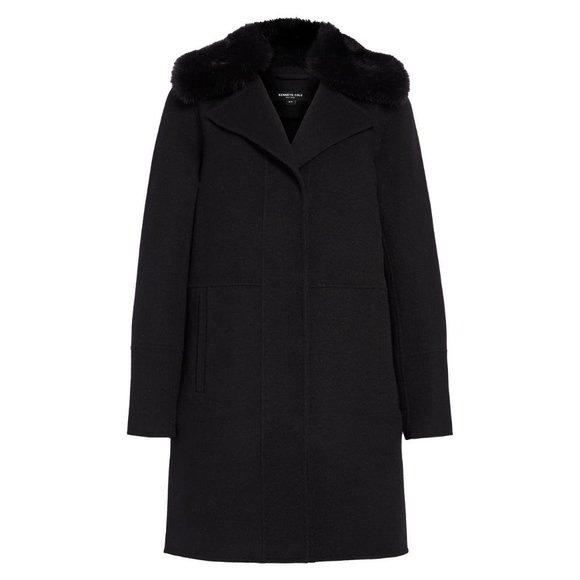 Kenneth Cole Jackets & Blazers - KENNETH COLE Wool Coat Removable Faux Fur Collar